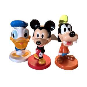 Kelloggs Promo Disney Mini Bobbleheads Mickey Minnie Goofy Donald Set Of 3